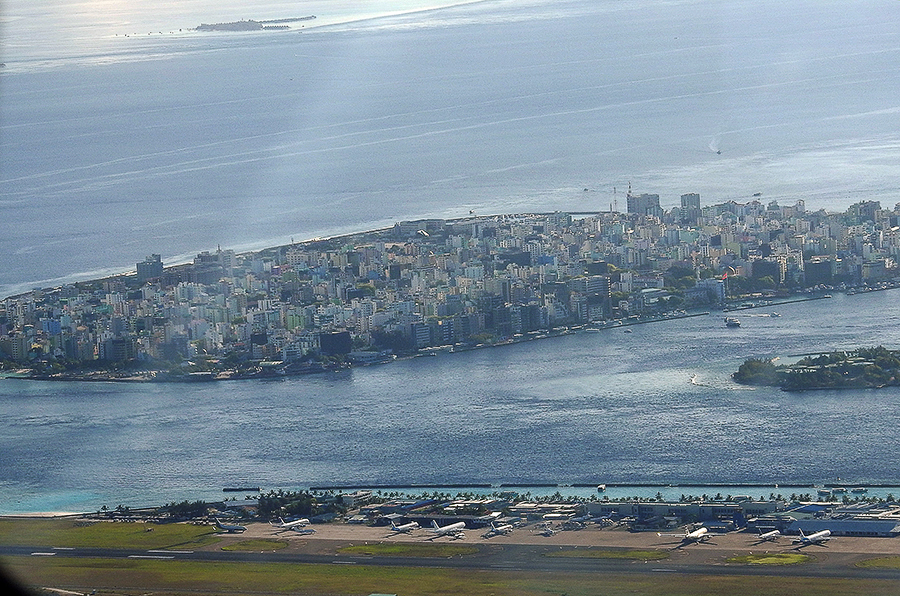 Anflug auf Hauptstadt Male Malediven, 2015
