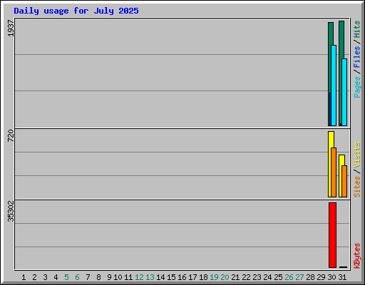 Daily usage for July 2025